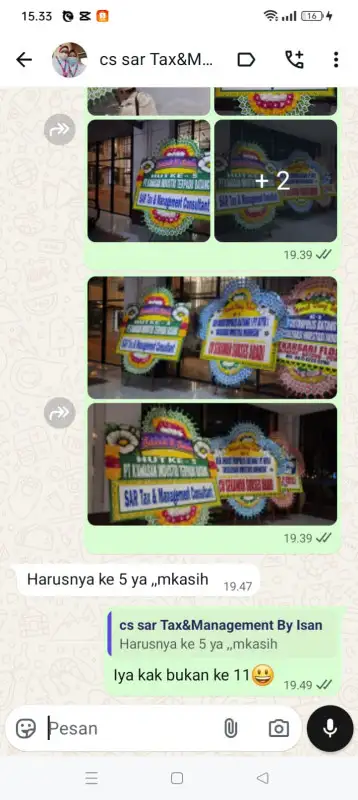 Testimonial papan bunga BATAM
