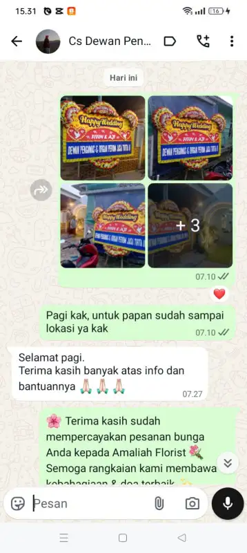 Testimonial papan bunga BATAM